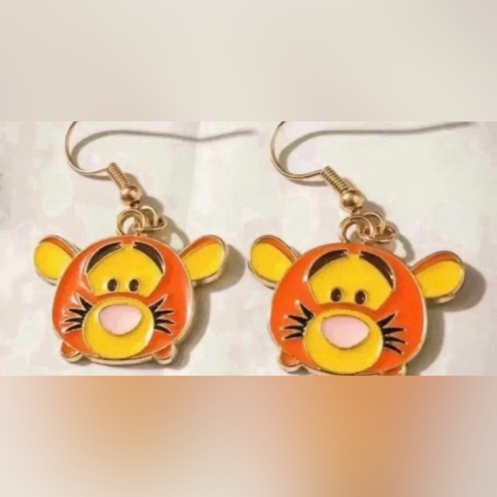 Tigger Winnie The Pooh Metal Dangle Earrings